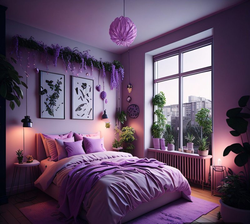 Aesthetic room purple