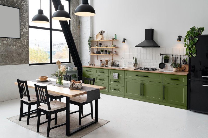 Kitchen Ikea Budin green