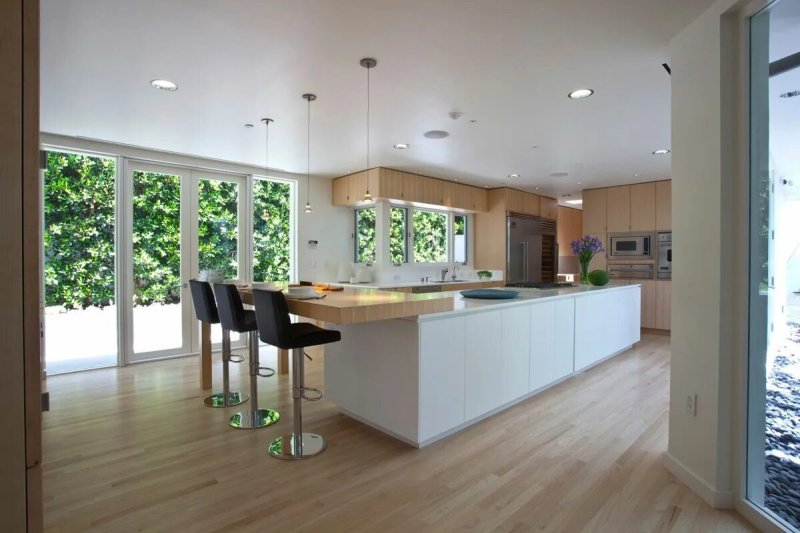 Kitchen living room with island design