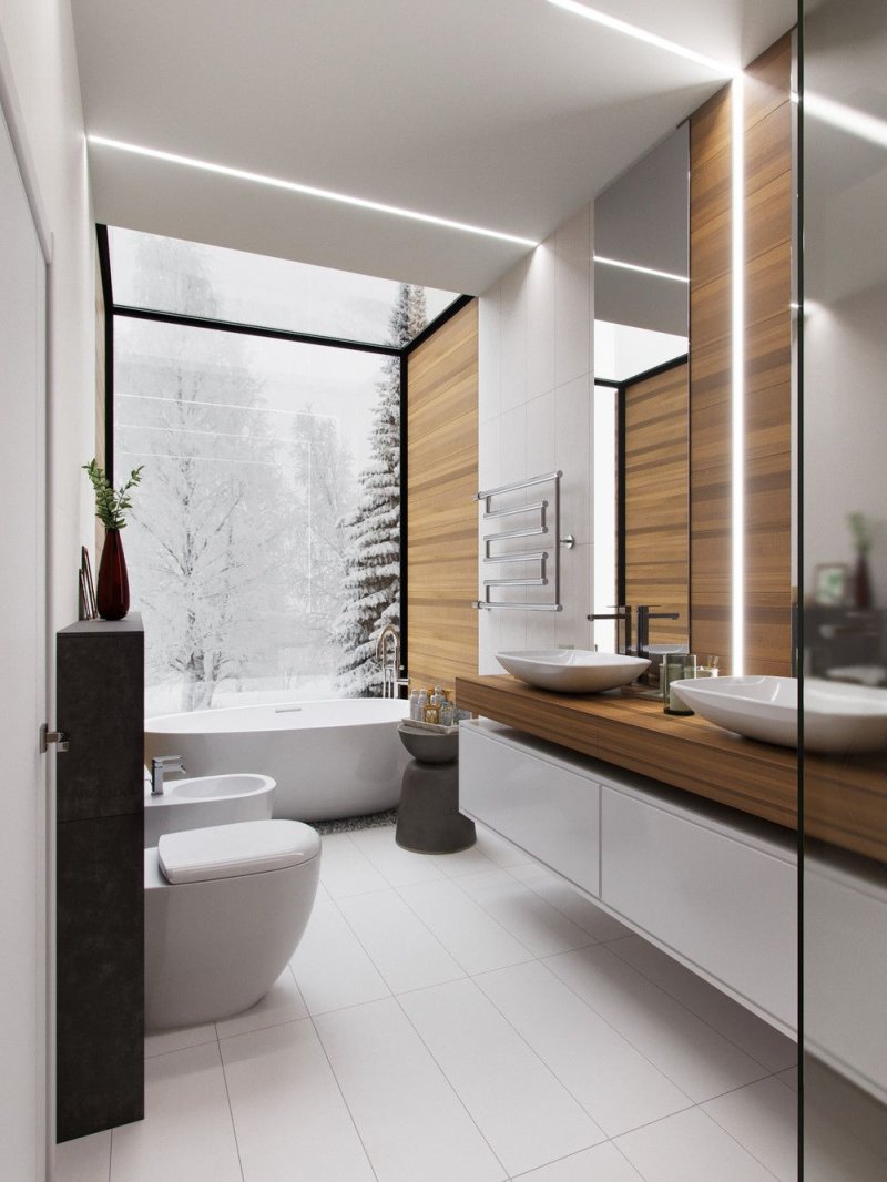 The interior of the bathroom in a modern style