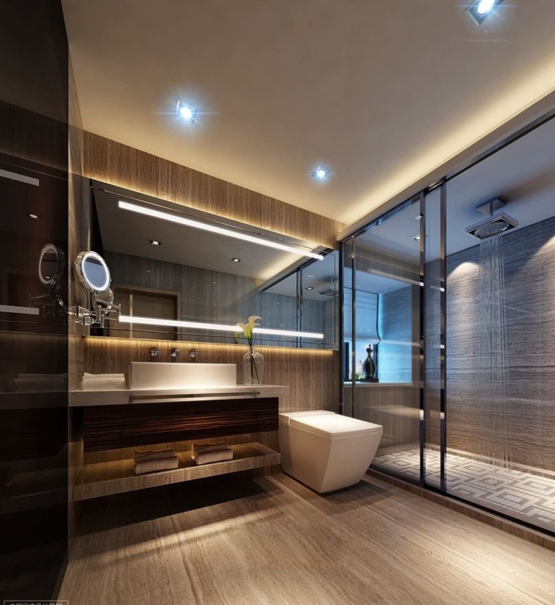 The interior of the bathroom in a modern style