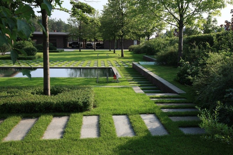 Landscape design in a minimalist style