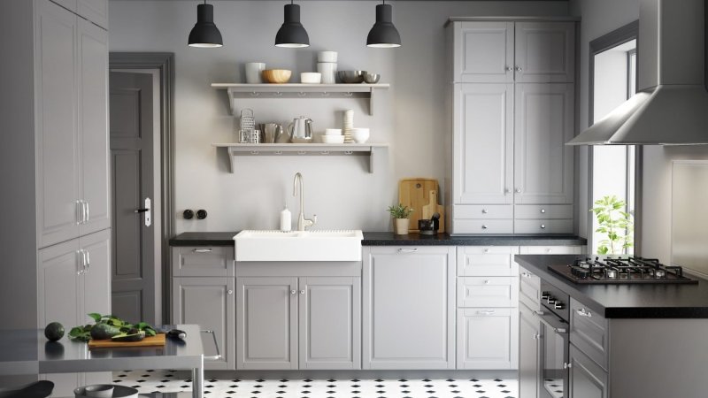 Kitchen Ikea Budin Gray