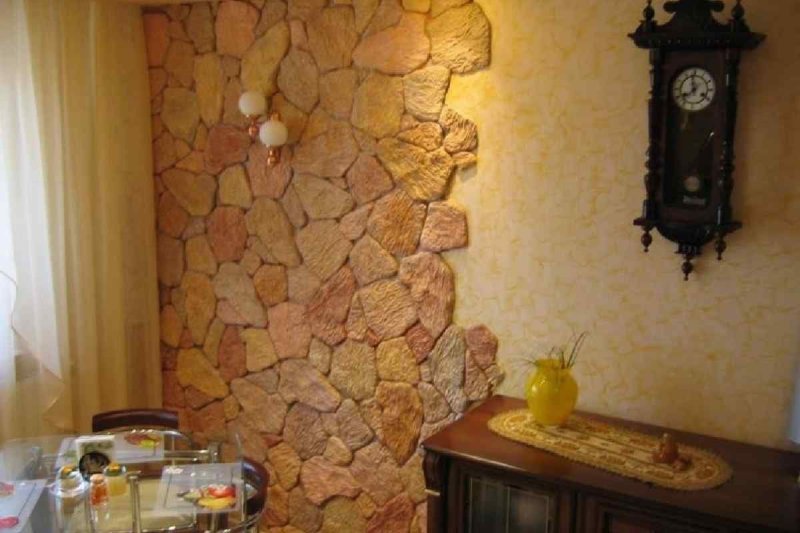 Kitchen decoration with decorative stone