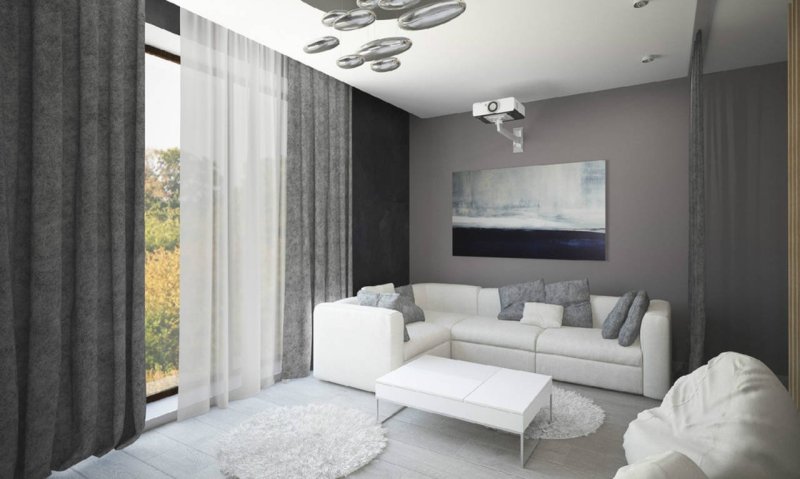 Gray living room in a modern style