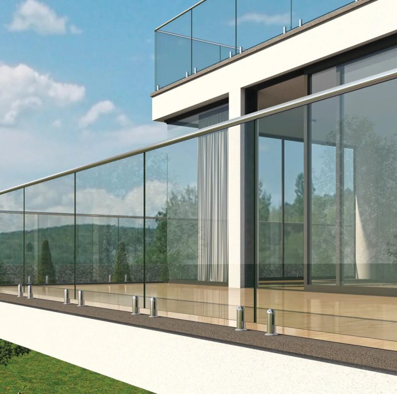 Glass fences for a balcony