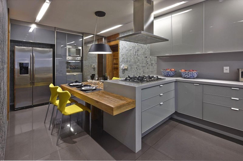 Gray kitchen in a modern style