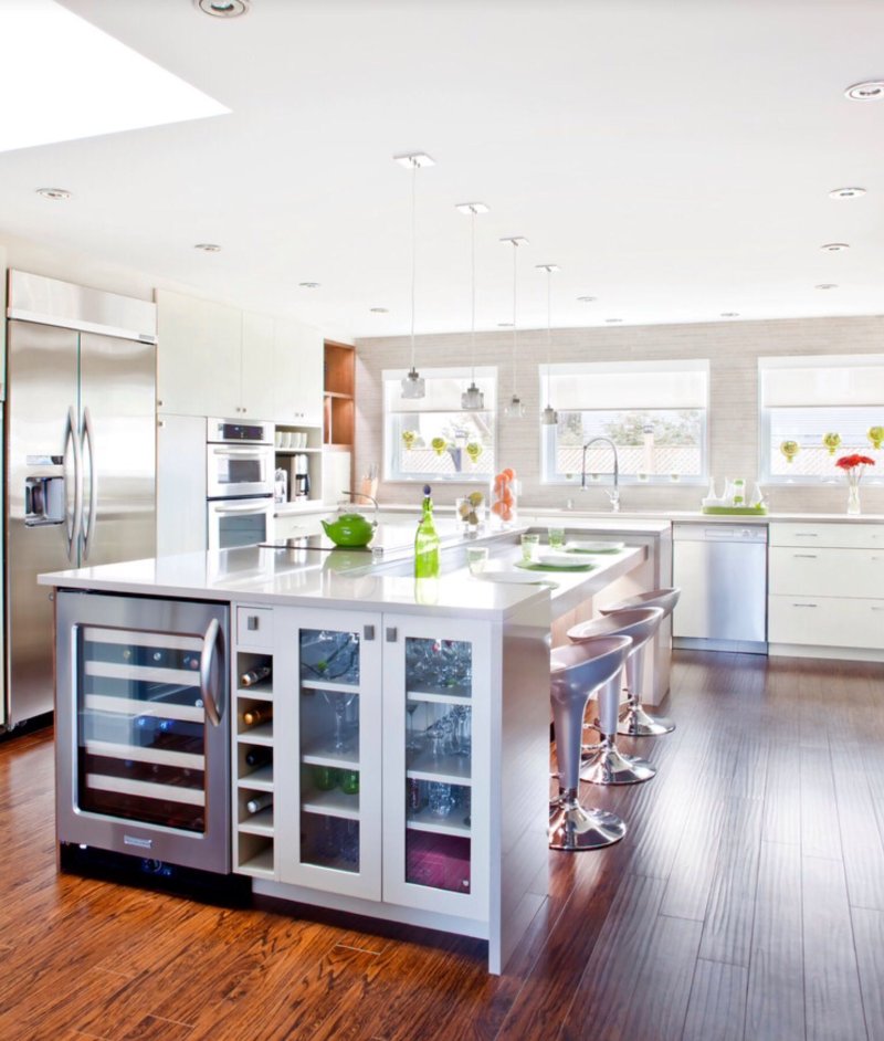 Kitchen design in a modern style with the island