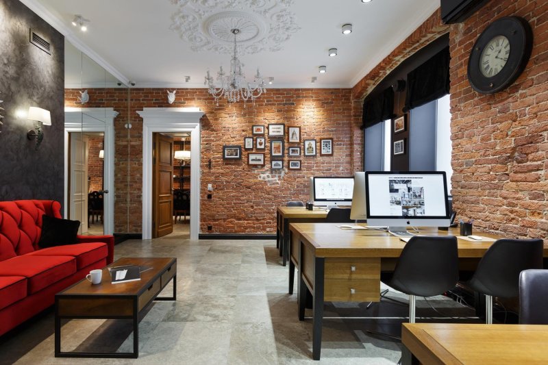 Loft Design Interior brick office