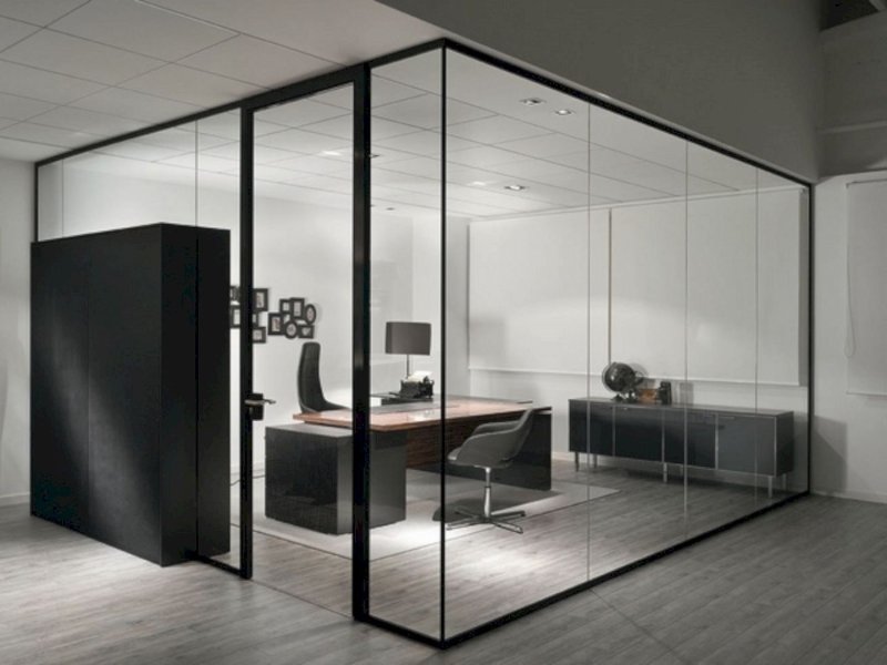 Glass office partitions