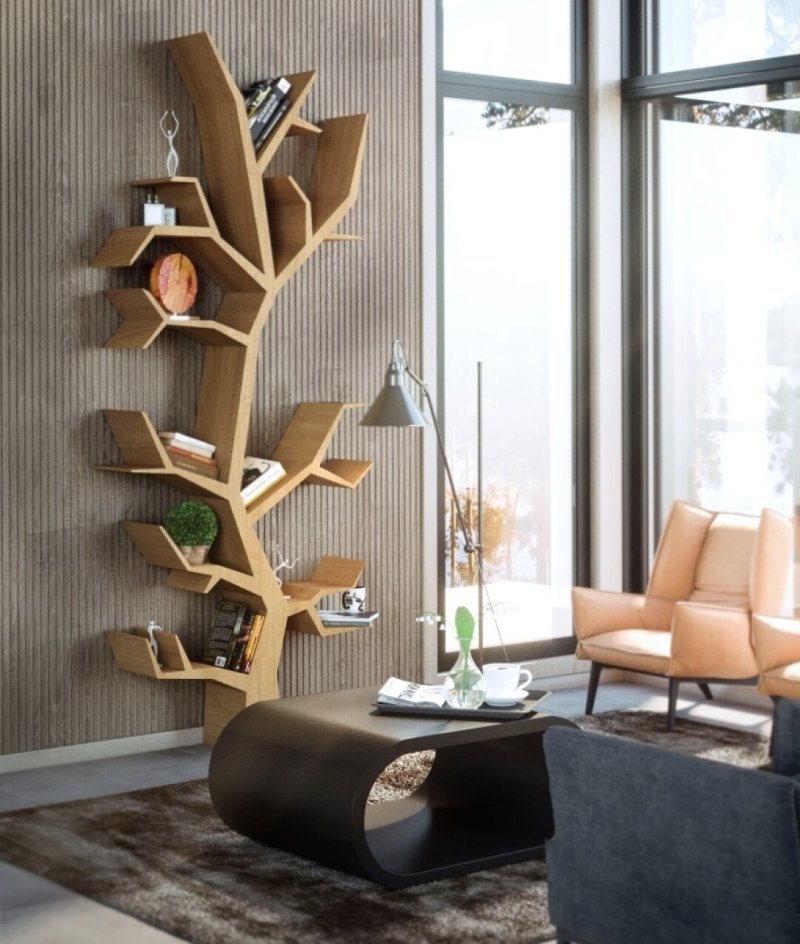 Shelves in the form of wood