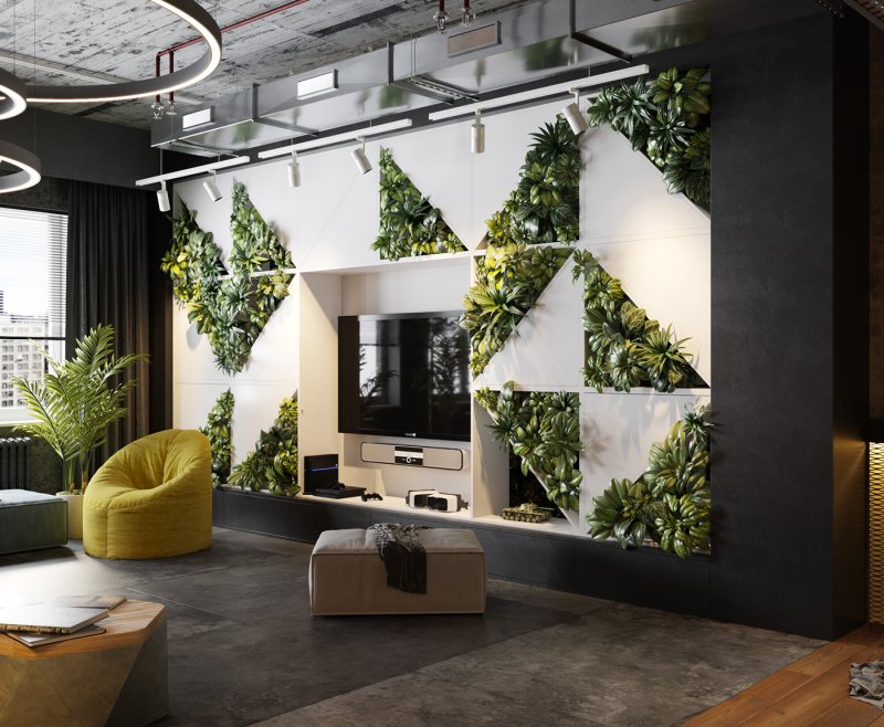 Eco -style in the living room with phytostle