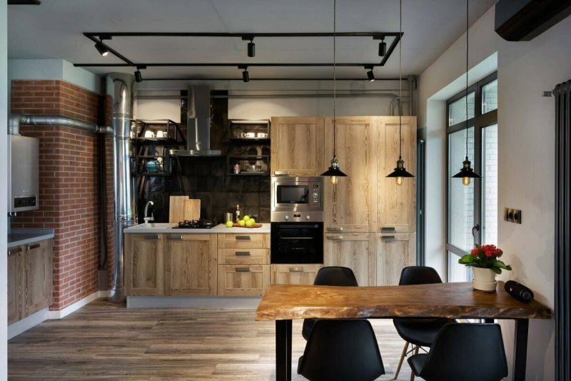 Loft style kitchen interior