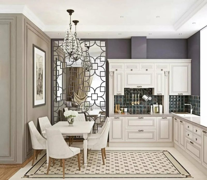 Neoclassic in the interior kitchen