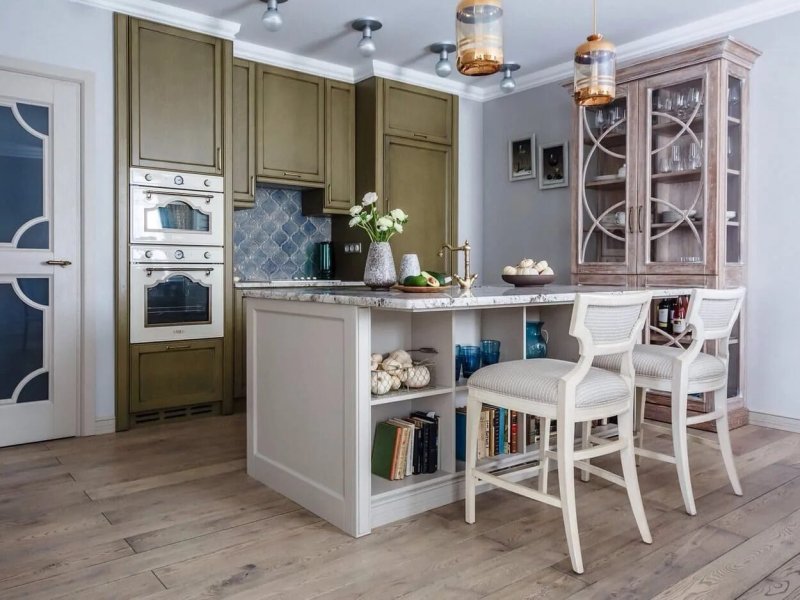 Neoclassic style in the interior of the kitchen