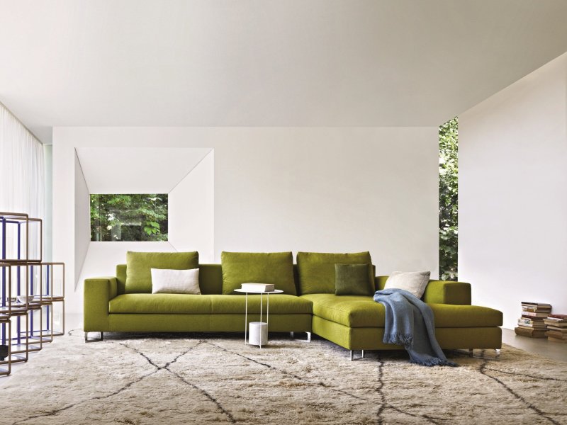 Olive sofa in the interior