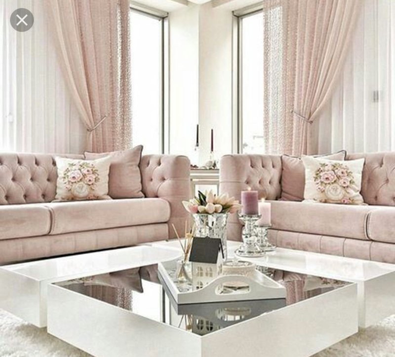 Living room in pastel colors