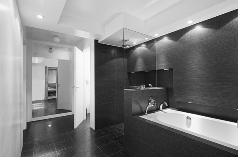 Black gray bathroom