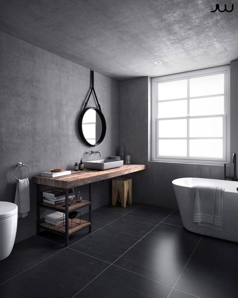 Gray bathroom design