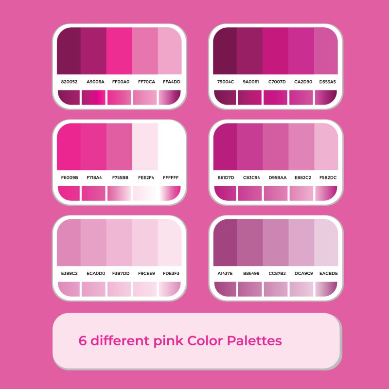 Palette of pink shades