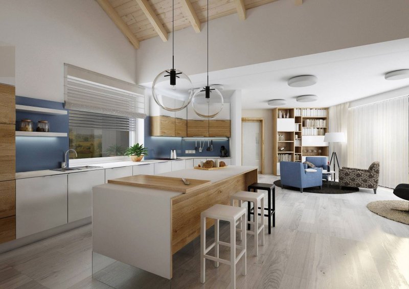 The interior of the kitchen is modern