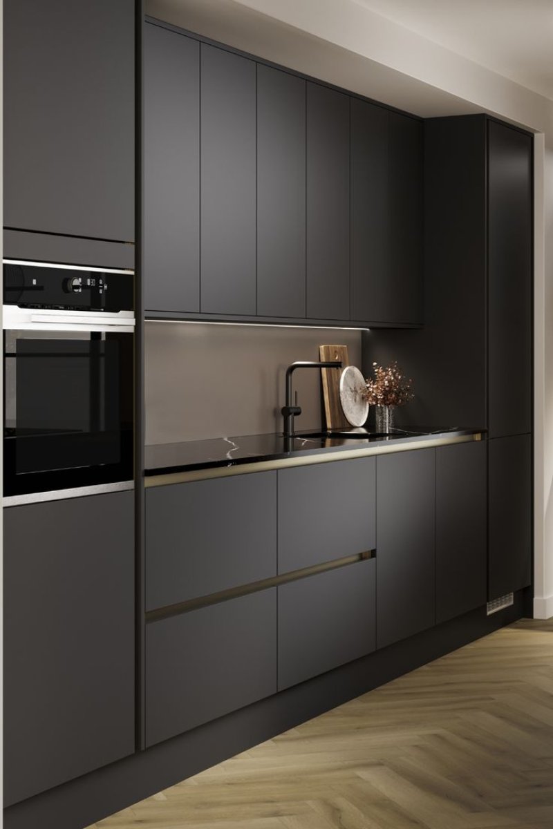 Dark gray kitchen