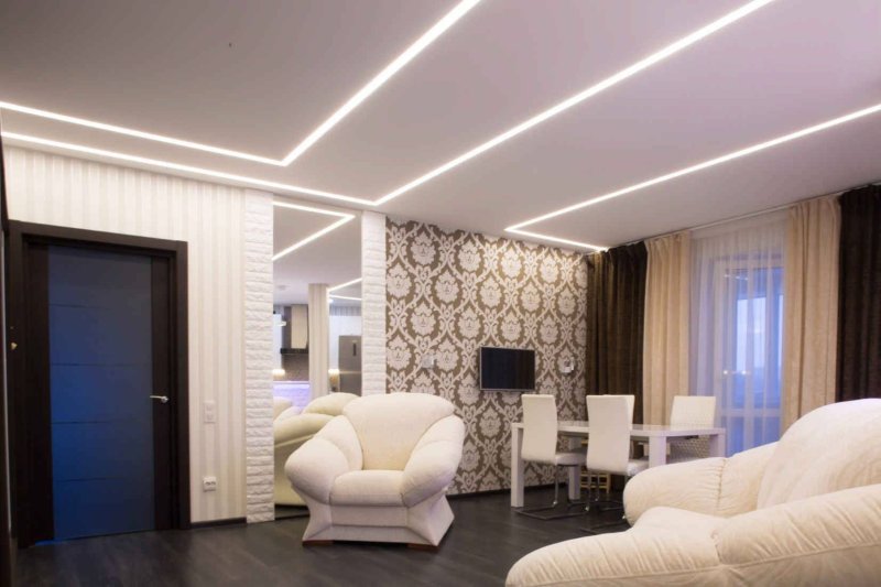 Stretch ceiling light lines