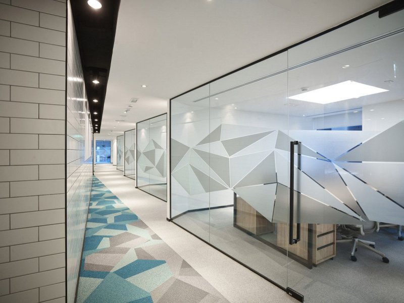 Glass office partitions