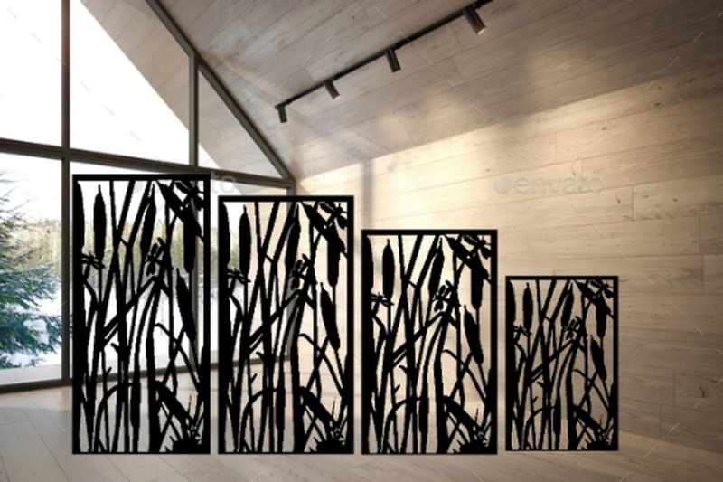 Carved partition for zoning