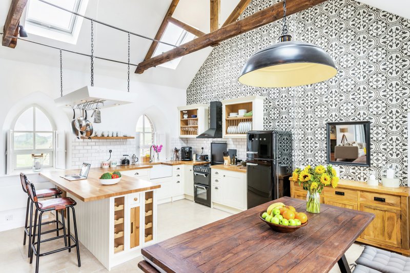 The interior of the kitchen