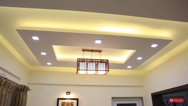 Hypsum cardboard ceilings with backlighting