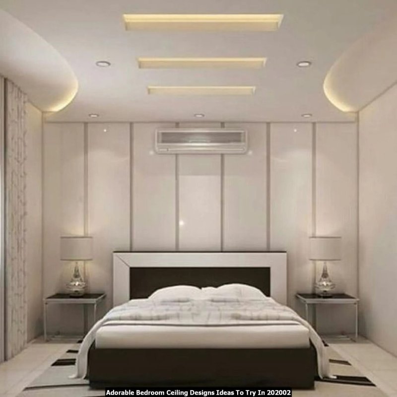 Ceils in the bedroom in a modern style