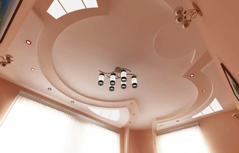 Ceiling with drywall figure