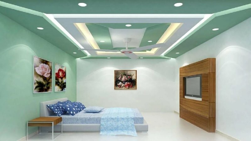 Gypsum -plane ceilings for the bedroom