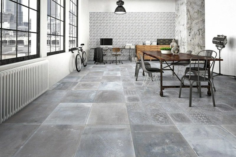 Tiles for concrete in the interior