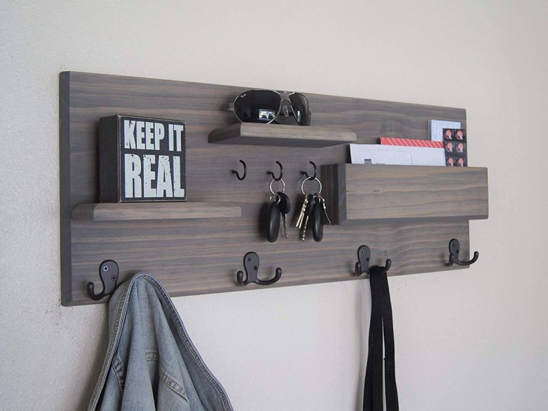 Shelves for keys in the hallway