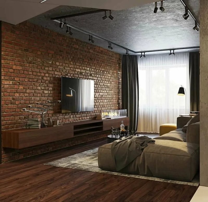 Interior in the style of loft living room