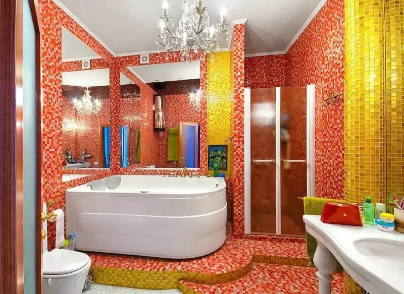 Bright bathroom tiles