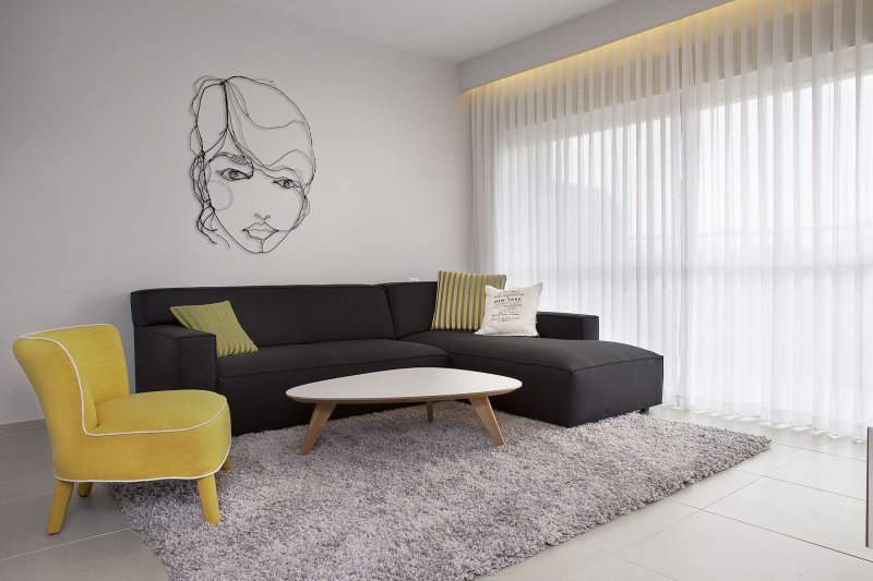 Yellow sofa interior