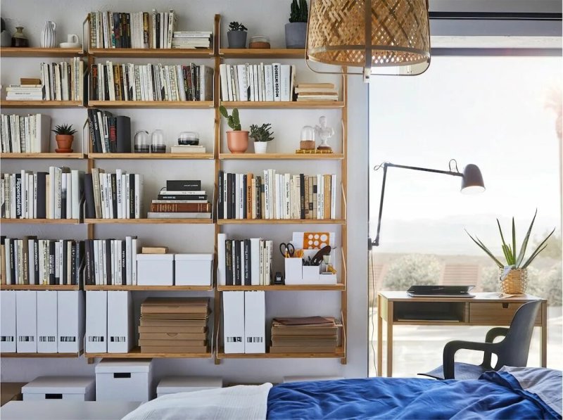 Book racks in the interior