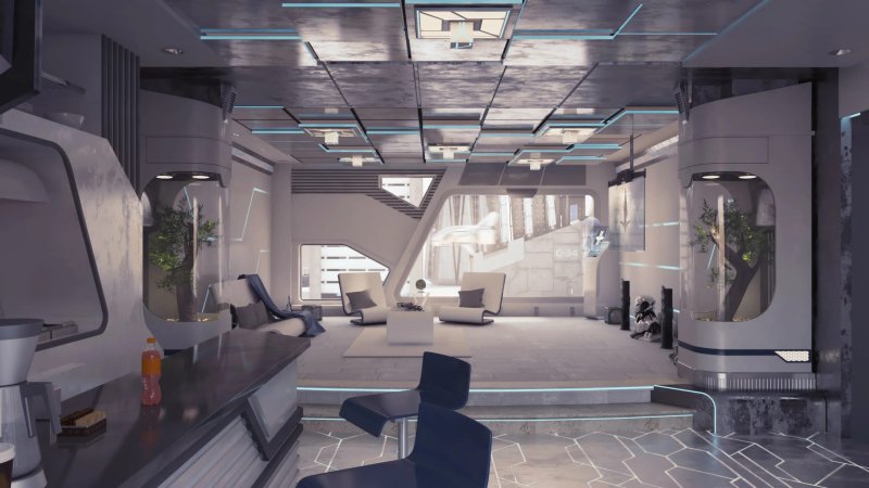 Futuristic interior electric