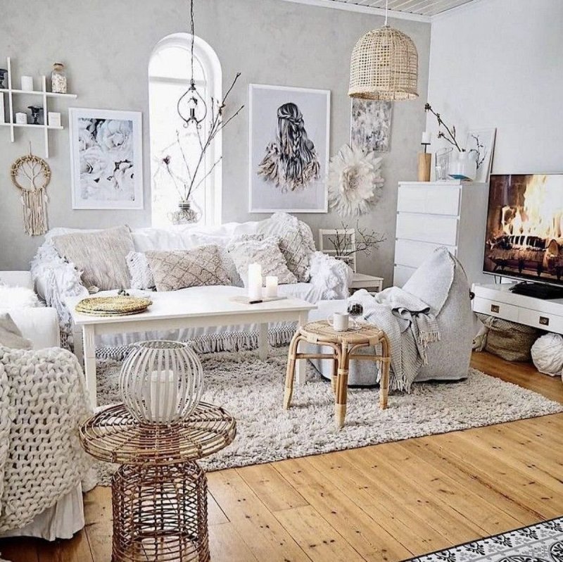 Scandinavian boho style in the interior