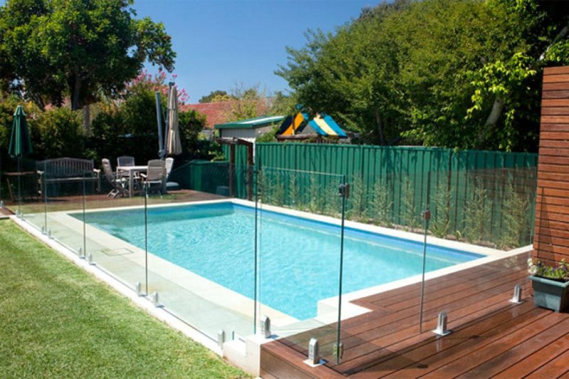 Glass fence of the pool