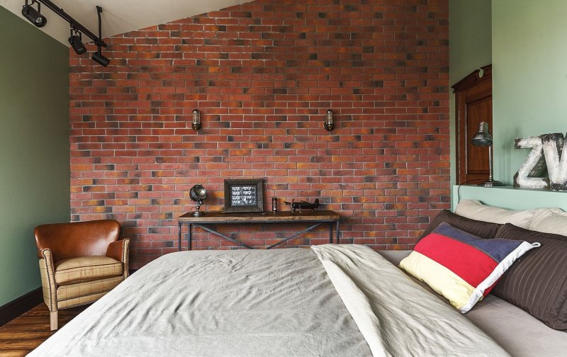 Loft industrial loft -style bedroom