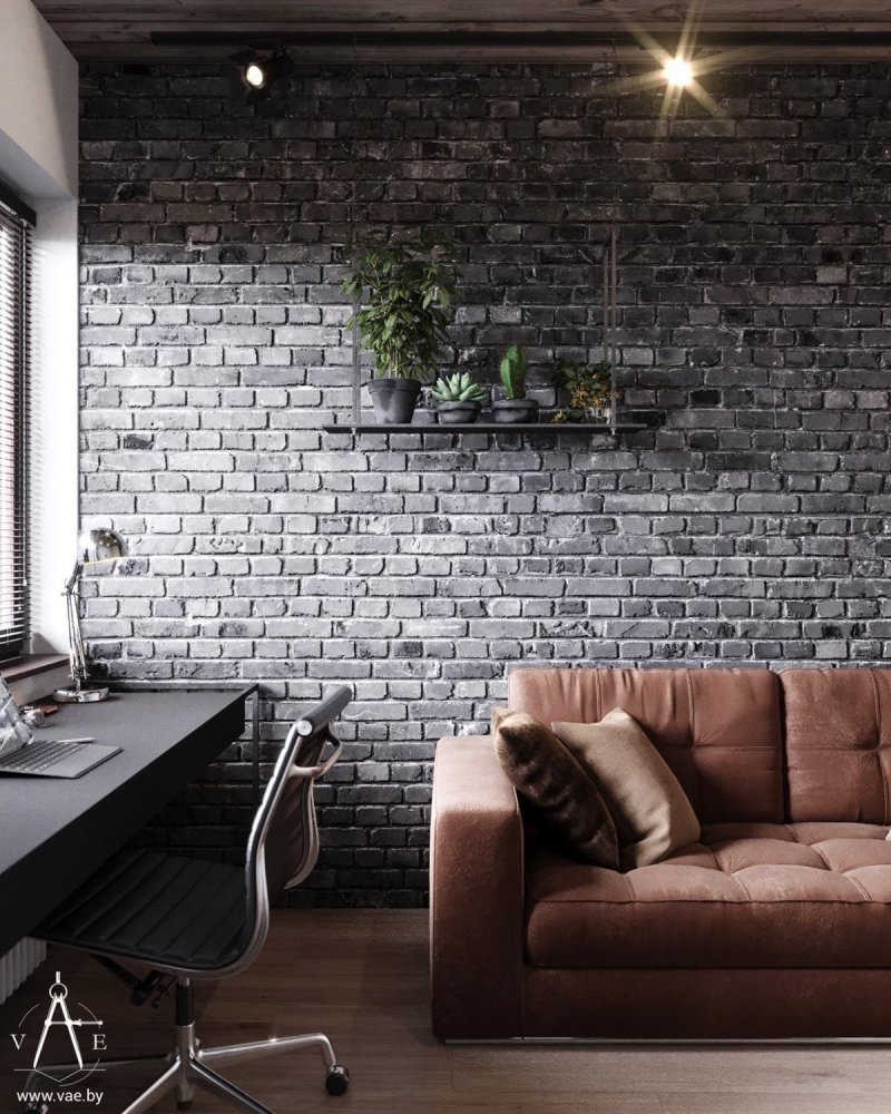 Living room loft industrial interior