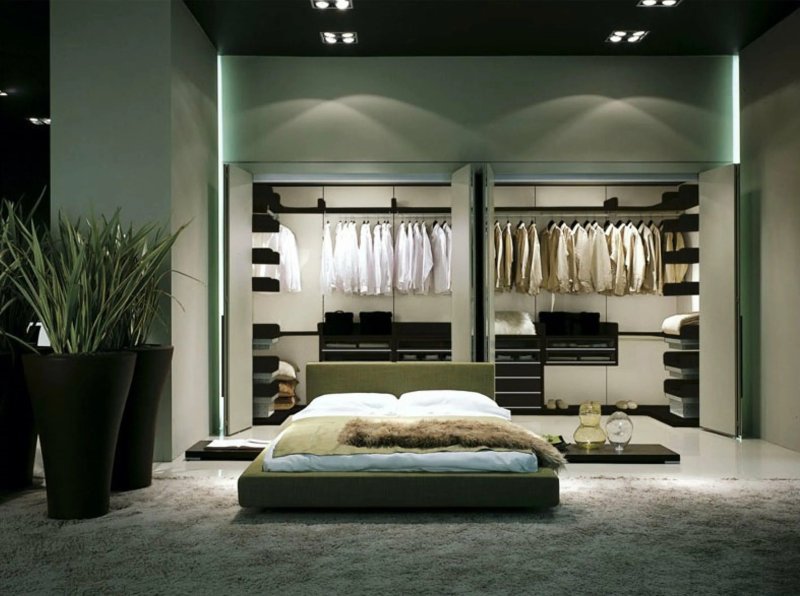 The interior of the bedroom with a wardrobe