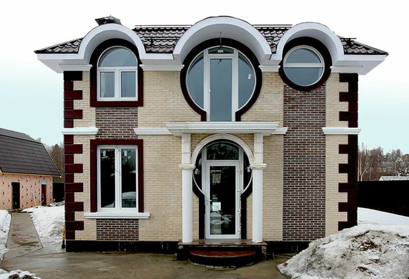 Facade with arched windows