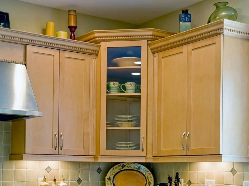 Corner cabinet in the kitchen