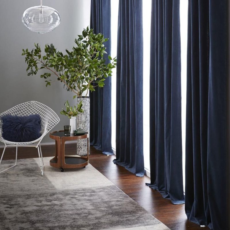 Dark blue curtains