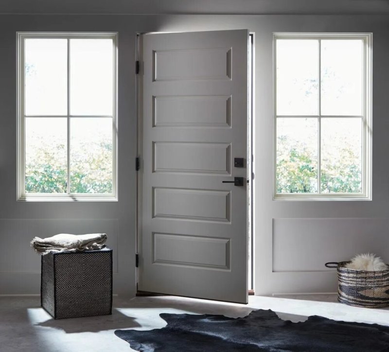 Gray door in the interior